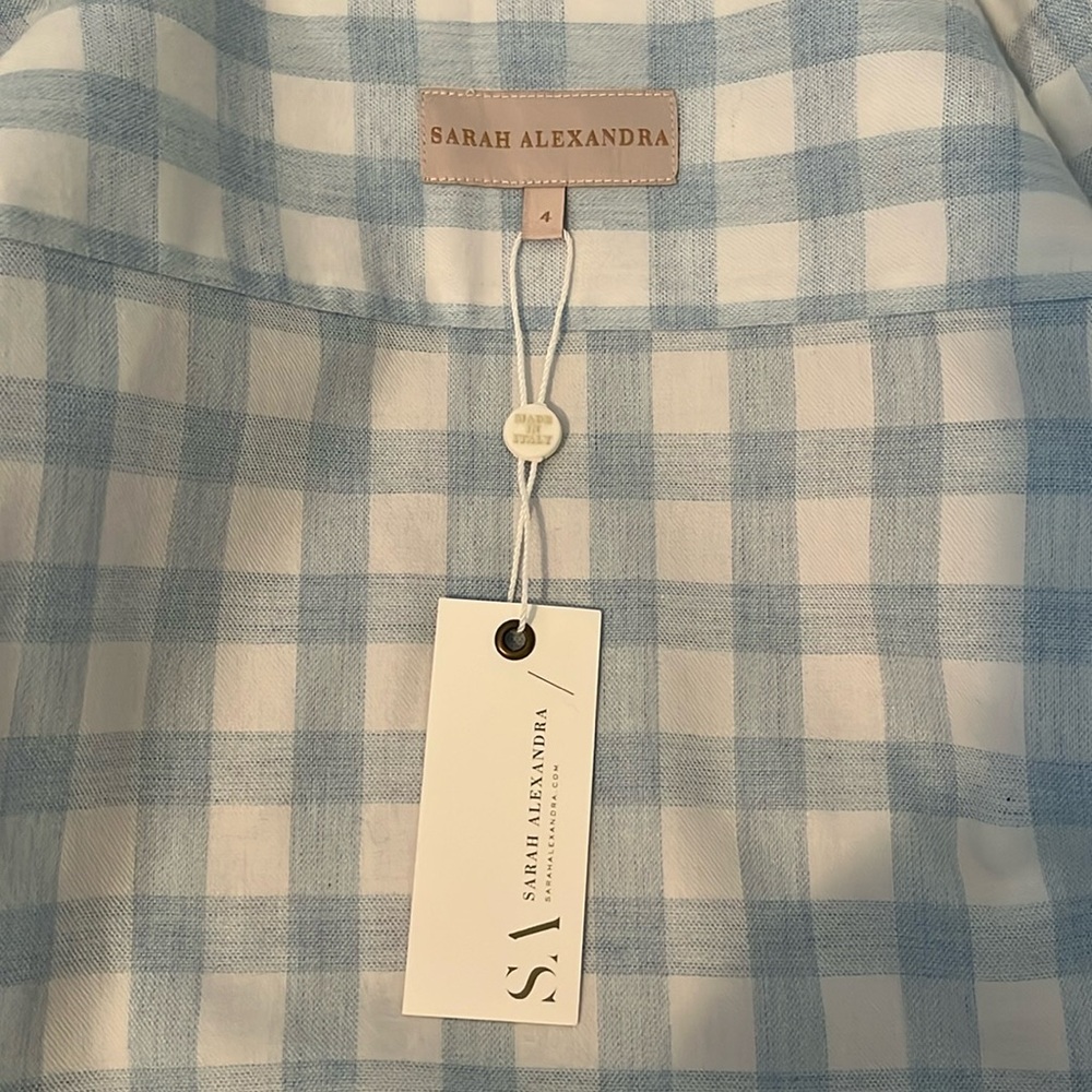Sarah Alexandra Light Blue & White Gingham Button-Down Shirt